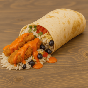Buffalo chicken burrito (truck style)