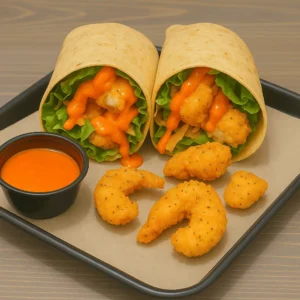 Buffalo shrimp wrap