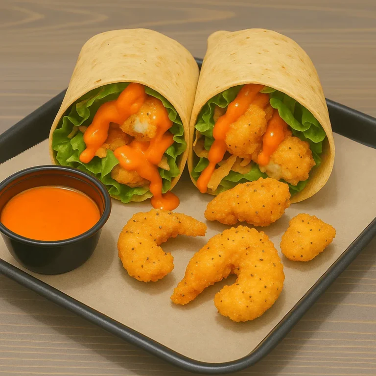 Buffalo shrimp wrap