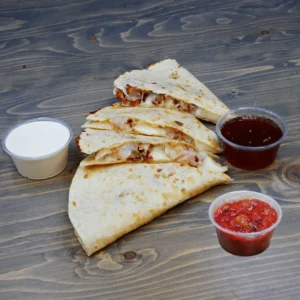 Coconut shrimp honey chipotle quesadilla