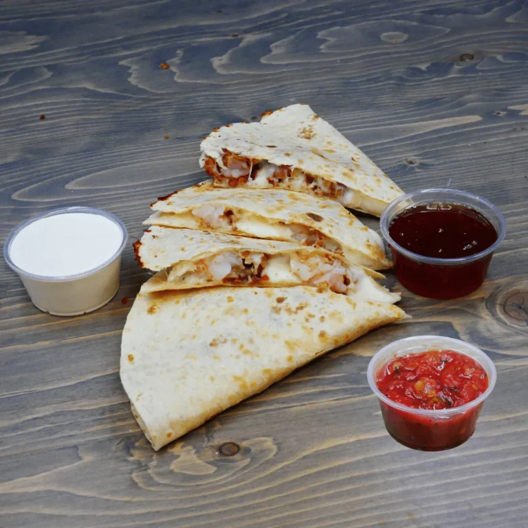 Coconut shrimp honey chipotle quesadilla