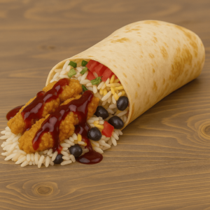 Crack bbq chicken burrito (truck style)