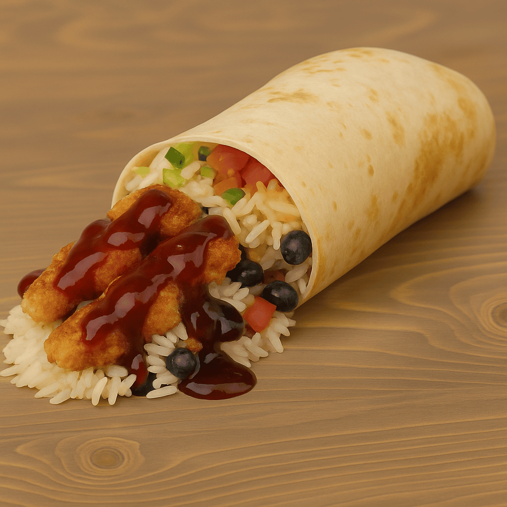 Honey chipotle chicken burrito (truck style)