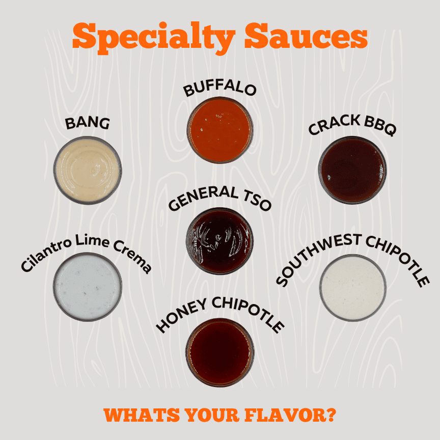 Tacoholics specialty sauces menu